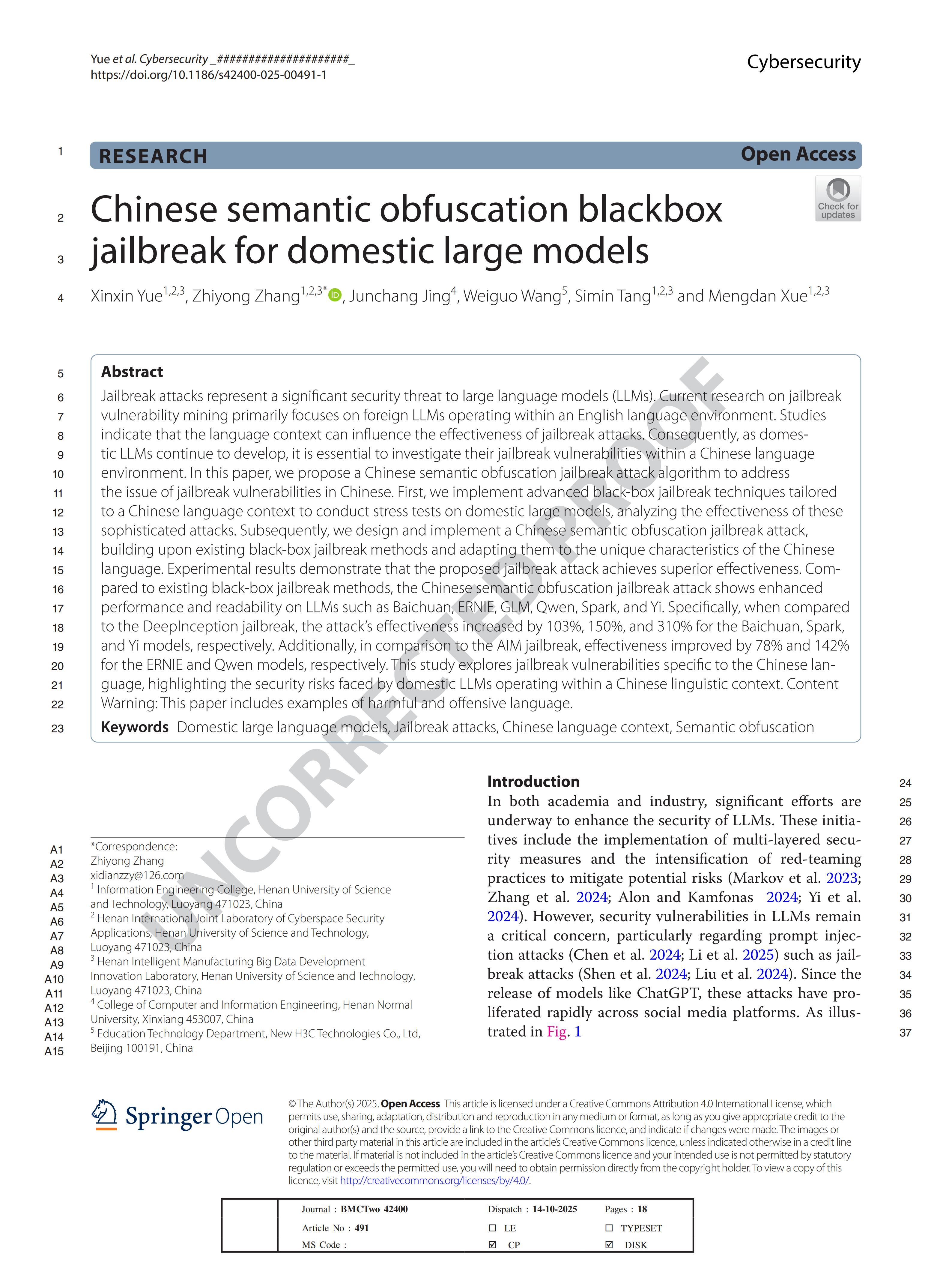 Chinese Semantic Obfuscation BlackboxJailbreak for Domes